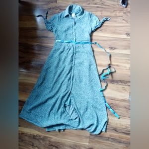 Robins egg blue chiffon maternity dress